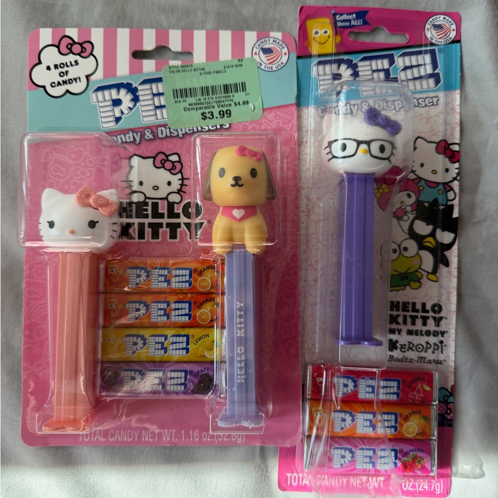 Hello Kitty Candy Dispenser Set - Pink and Purple please do not eat